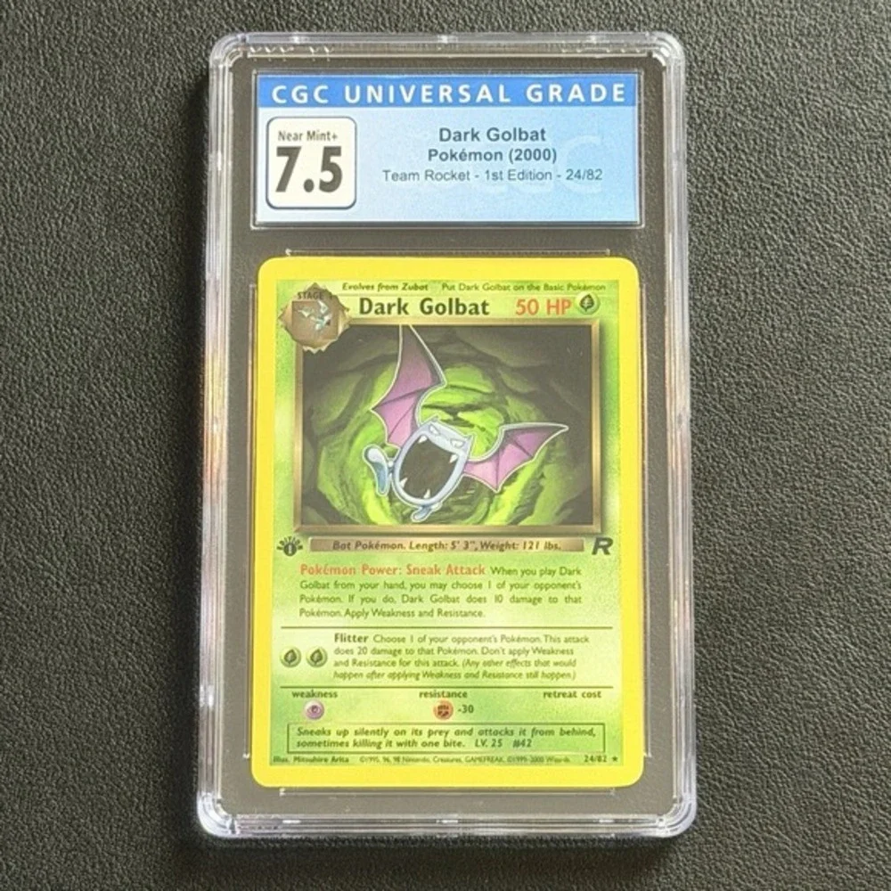 Pokemon Dark Golbat Non-Holo 1st Edition 24/82 CGC 7.5 TCG 2000 Team Rocket WotC